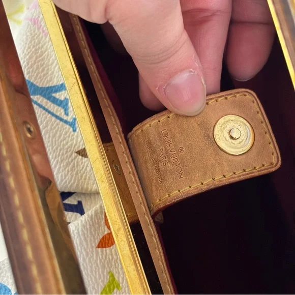 LOUIS VUITTON x TAKASHI MURAKAMI WHITE MULTICOLORE JUDY MM BAG - Picture 8 of 9